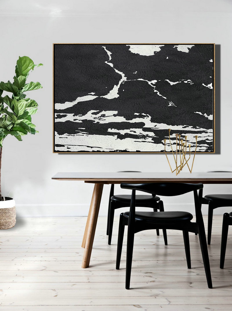 Living Room Wall Art,Oversized Horizontal Minimal Art On Canvas - Large Canvas Art